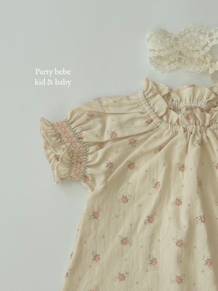 Party Kids - Korean Baby Fashion - #babylifestyle - Rose One-piece - 5