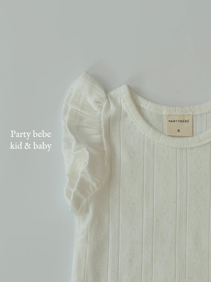 Party Kids - Korean Baby Fashion - #babygirlfashion - Eyelet Frill Tee - 4