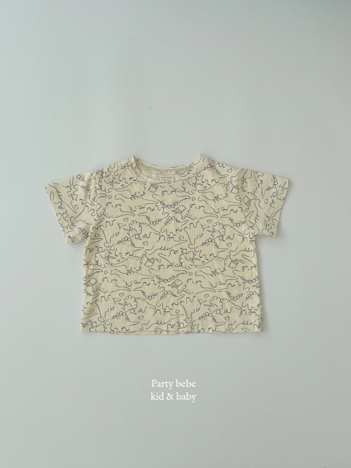 Party Kids - Korean Baby Fashion - #babyootd - Dino Tee - 8