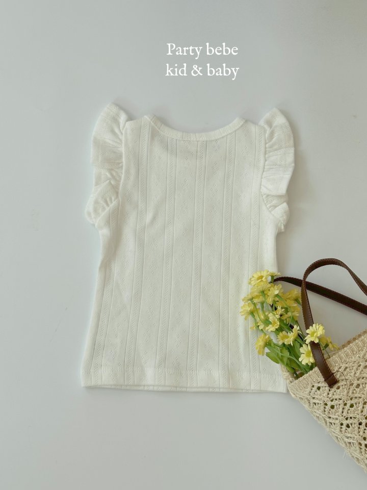 Party Kids - Korean Baby Fashion - #babyoutfit - Eyelet Frill Tee - 7