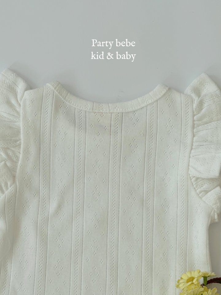 Party Kids - Korean Baby Fashion - #babyoutfit - Eyelet Frill Tee - 8