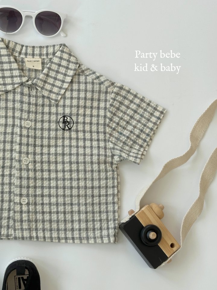 Party Kids - Korean Baby Fashion - #babyoutfit - Check Shirt - 3