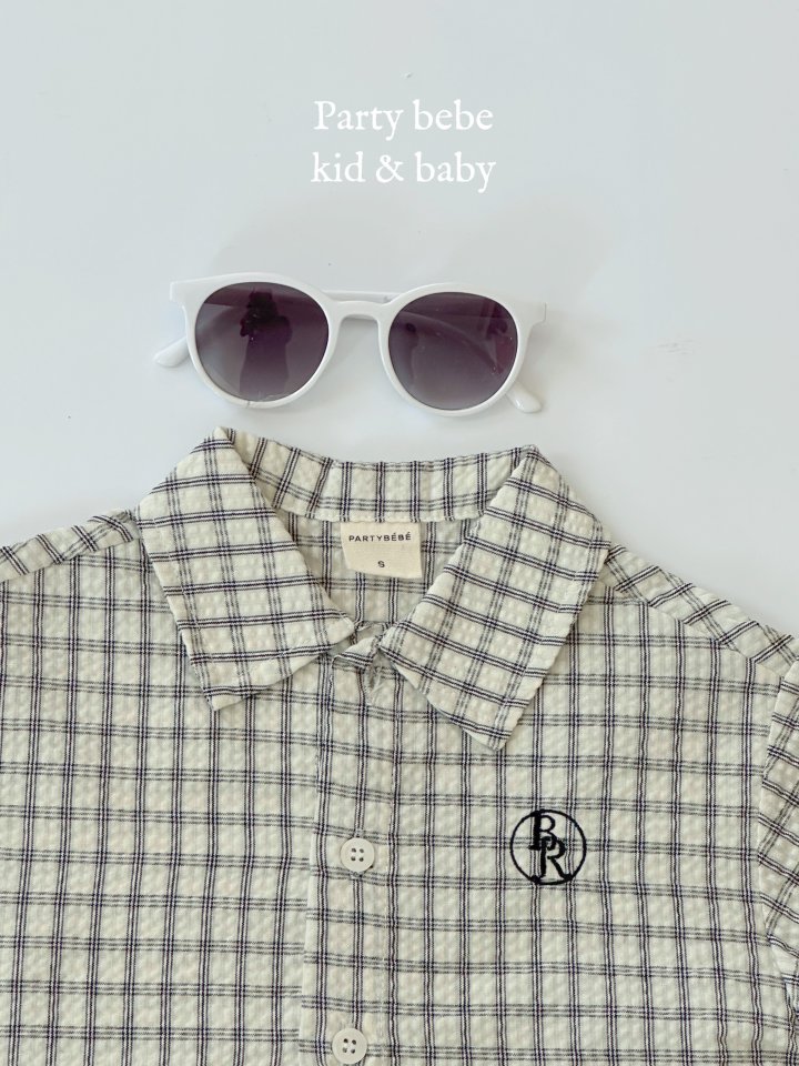 Party Kids - Korean Baby Fashion - #babyoutfit - Check Shirt - 4