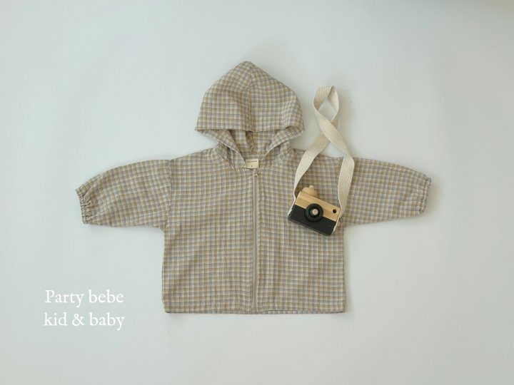 Party Kids - Korean Baby Fashion - #onlinebabyboutique - Summer Check Hooded Jumper - 3