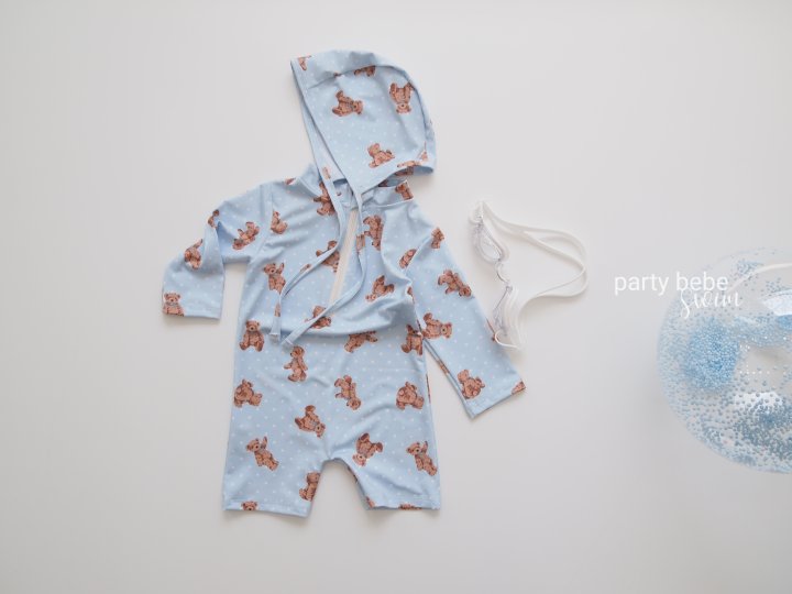Party Kids - Korean Baby Fashion - #onlinebabyboutique - Bear Rash Guard Set-up - 10