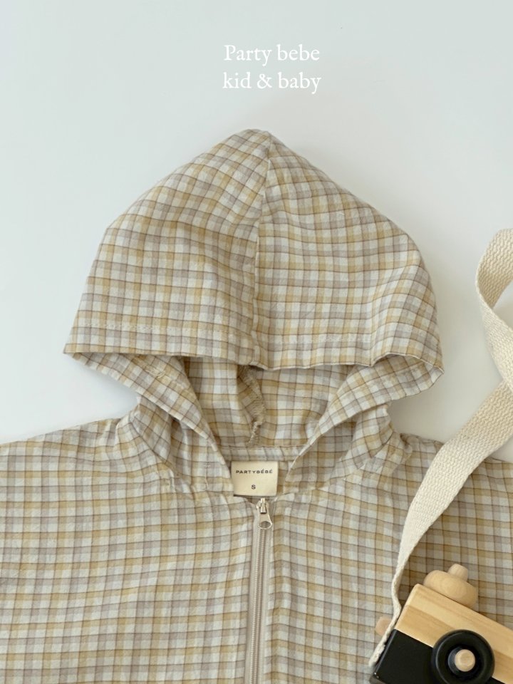 Party Kids - Korean Baby Fashion - #onlinebabyboutique - Summer Check Hooded Jumper - 4