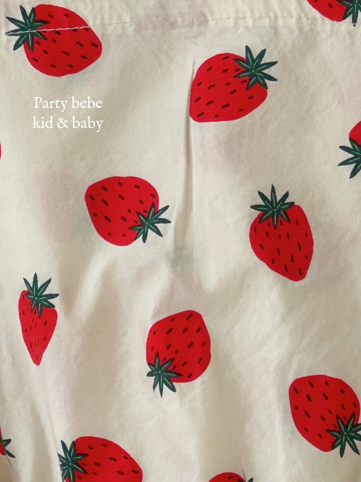 Party Kids - Korean Baby Fashion - #onlinebabyboutique - Strawberry One-piece - 4