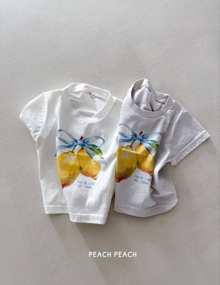 Peach Peach - Korean Children Fashion - #fashionkids - Lemon Tee