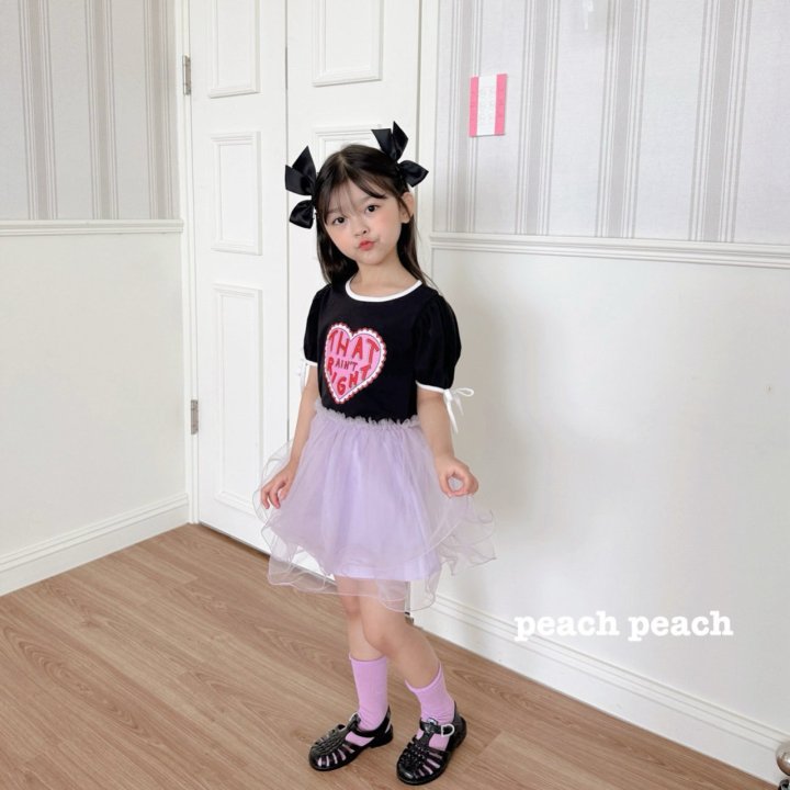 Peach Peach - Korean Children Fashion - #kidsshorts - Love Tee - 11