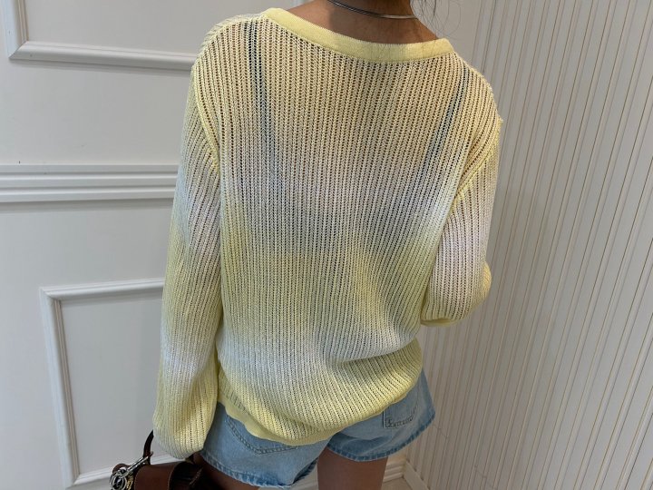 Pearls room - Korean Women Fashion - #momslook - Water Pigment Knit Top - 10