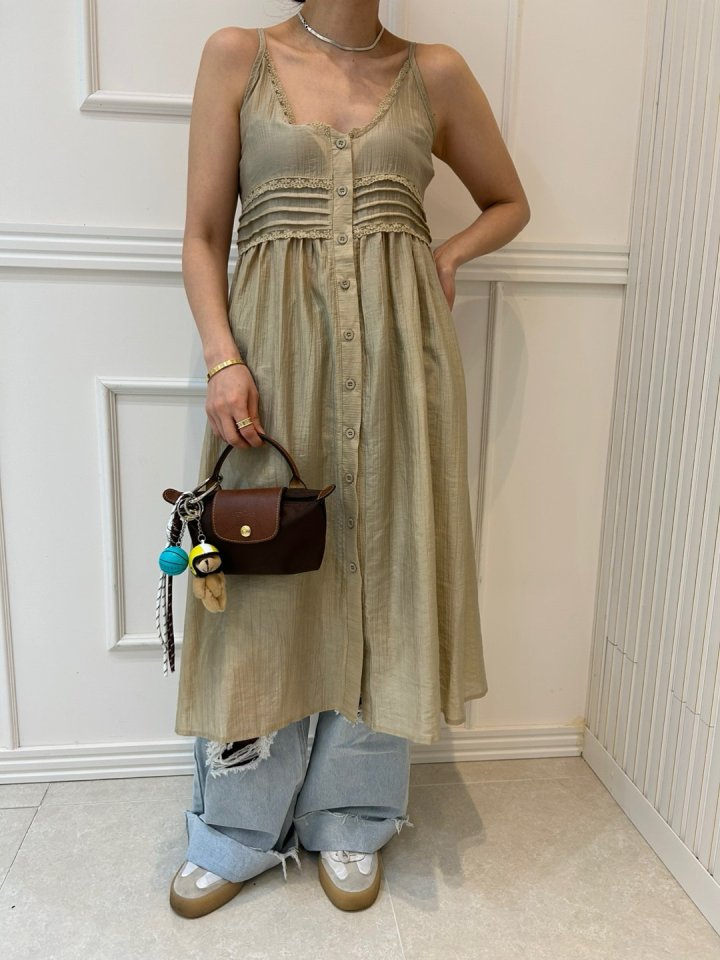 Pearls room - Korean Women Fashion - #momslook - Blanc Sleeveless Long One-piece - 8