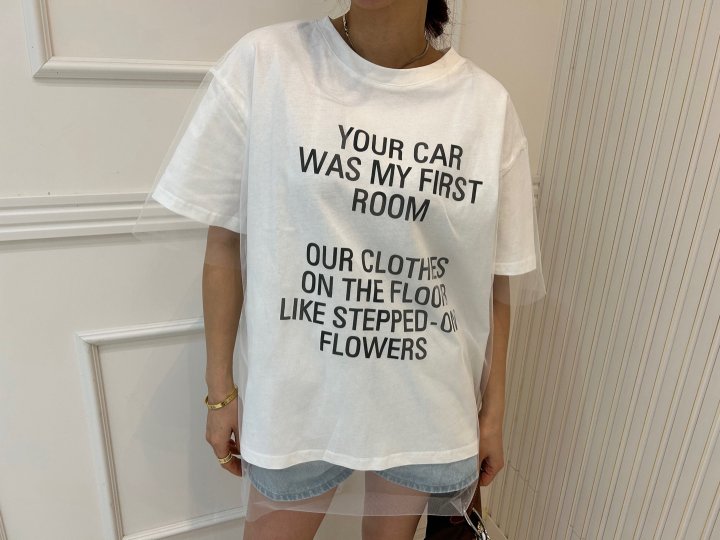 Pearls room - Korean Women Fashion - #momslook - Double Mesh Tee - 5