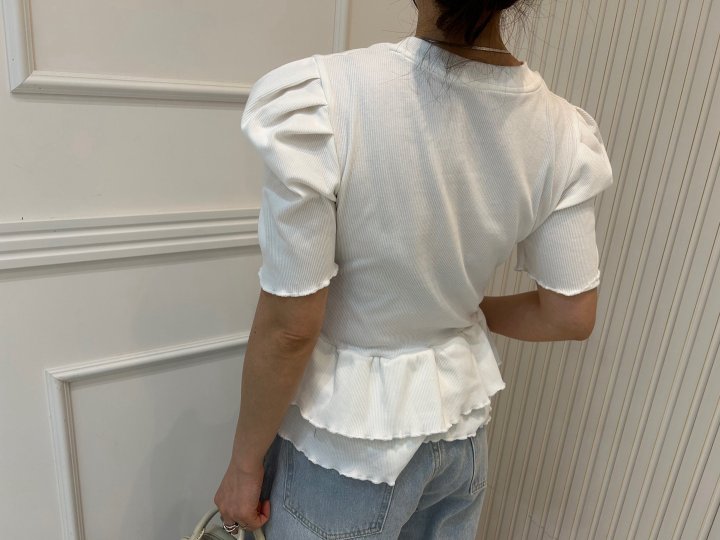Pearls room - Korean Women Fashion - #momslook - Cancan Rib Tee - 5