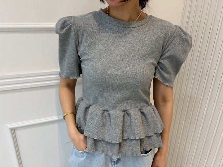 Pearls room - Korean Women Fashion - #momslook - Cancan Rib Tee - 6