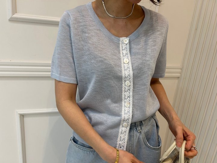 Pearls room - Korean Women Fashion - #momslook - Nana Lace Cardigaan - 5
