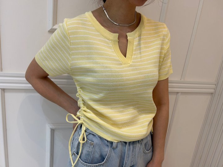 Pearls room - Korean Women Fashion - #momslook - String Knit Top - 2