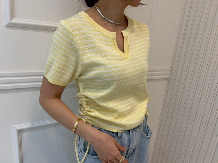 Pearls room - Korean Women Fashion - #momslook - String Knit Top - 3