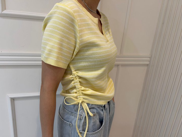 Pearls room - Korean Women Fashion - #momslook - String Knit Top - 4