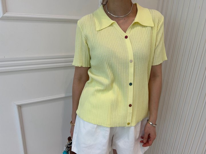 Pearls room - Korean Women Fashion - #momslook - V Collar Knit Cardigan - 3