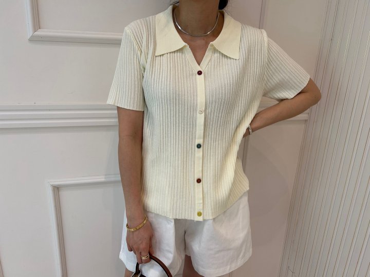 Pearls room - Korean Women Fashion - #momslook - V Collar Knit Cardigan - 7