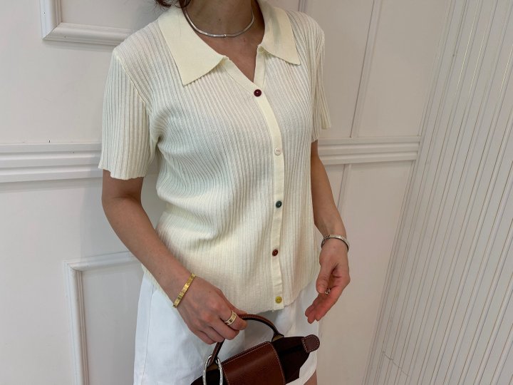 Pearls room - Korean Women Fashion - #momslook - V Collar Knit Cardigan - 9