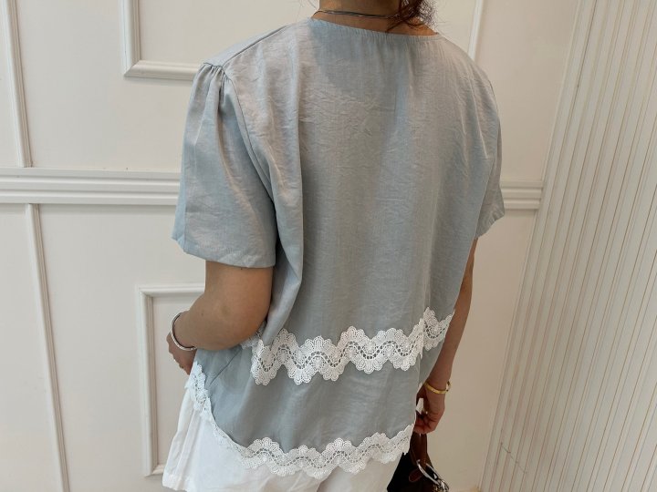 Pearls room - Korean Women Fashion - #womensfashion - Lace String Blouse - 4