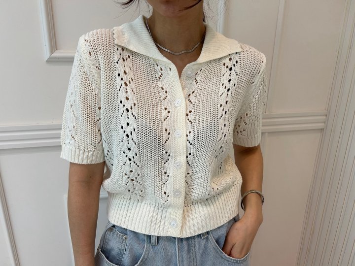 Pearls room - Korean Women Fashion - #momslook - Scaci Collar Knit Cardigan - 9