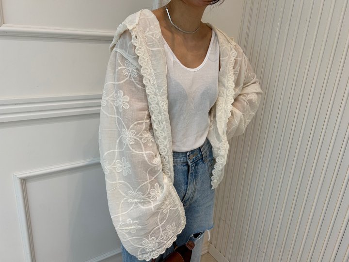 Pearls room - Korean Women Fashion - #momslook - Lace Hood Cardigan - 11