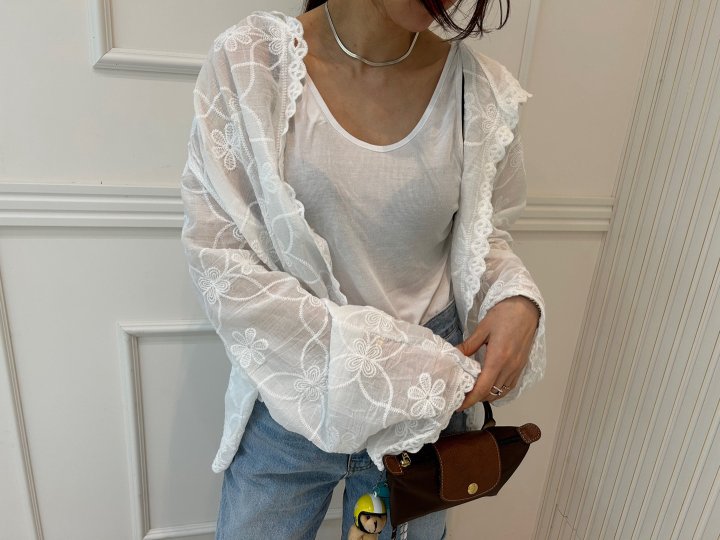 Pearls room - Korean Women Fashion - #momslook - Lace Hood Cardigan - 3