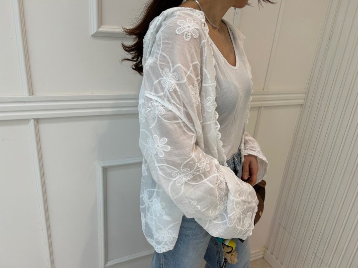 Pearls room - Korean Women Fashion - #momslook - Lace Hood Cardigan - 5
