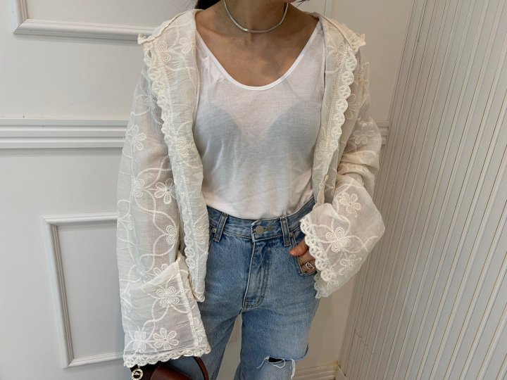 Pearls room - Korean Women Fashion - #momslook - Lace Hood Cardigan - 7