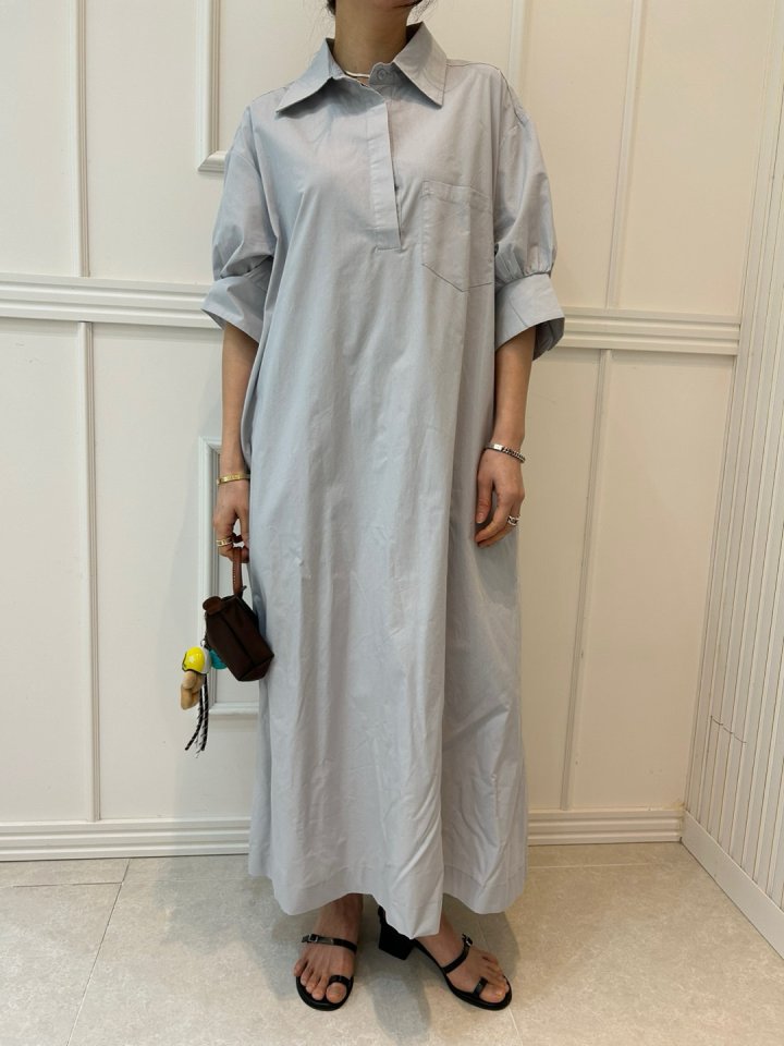 Pearls room - Korean Women Fashion - #womensfashion - Half Open Long One-piece - 4