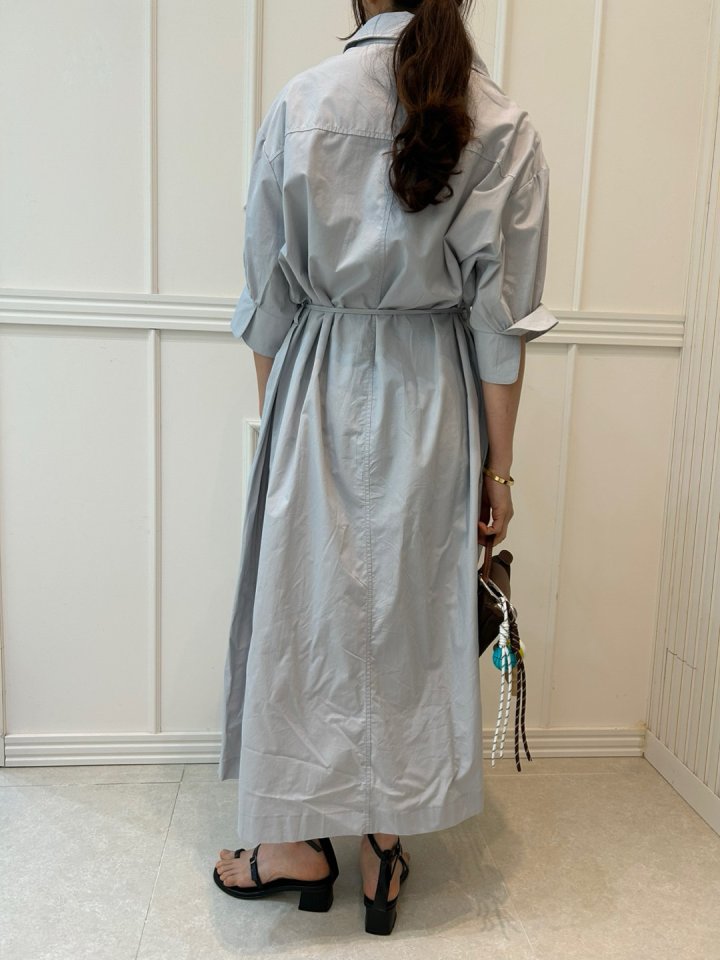 Pearls room - Korean Women Fashion - #momslook - Half Open Long One-piece - 8