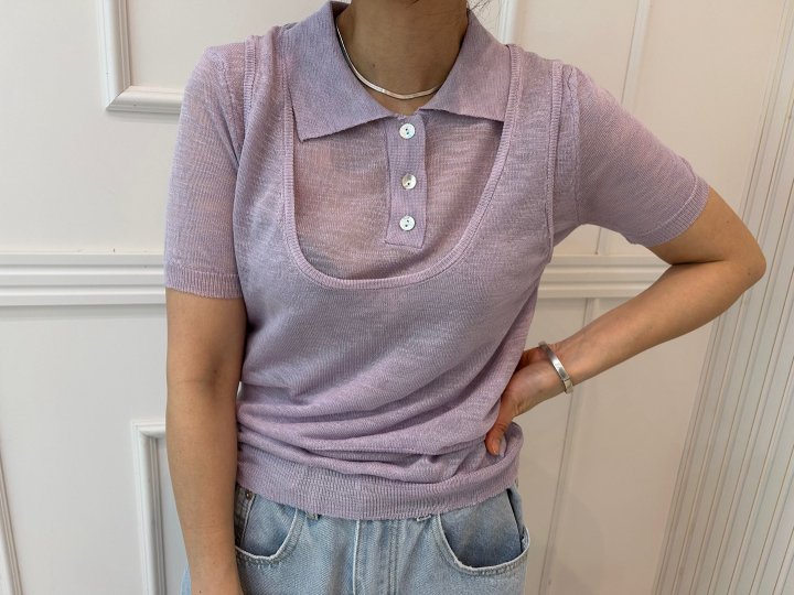 Pearls room - Korean Women Fashion - #momslook - Linen Collar Vest Set - 7