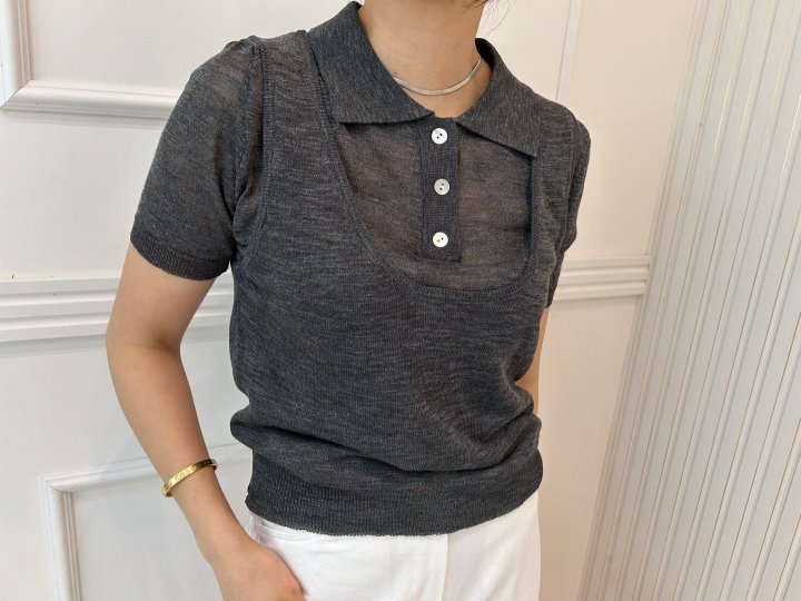 Pearls room - Korean Women Fashion - #momslook - Linen Collar Vest Set - 9