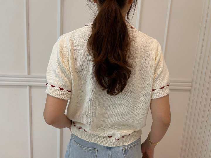 Pearls room - Korean Women Fashion - #momslook - Mushroom Knit Cardigan - 3