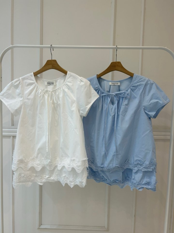 Pearls room - Korean Women Fashion - #pursuepretty - Double Lace Blouse - 10