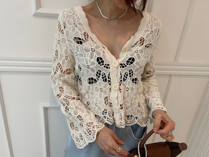 Pearls room - Korean Women Fashion - #restrostyle - Knitting Cardigan - 2