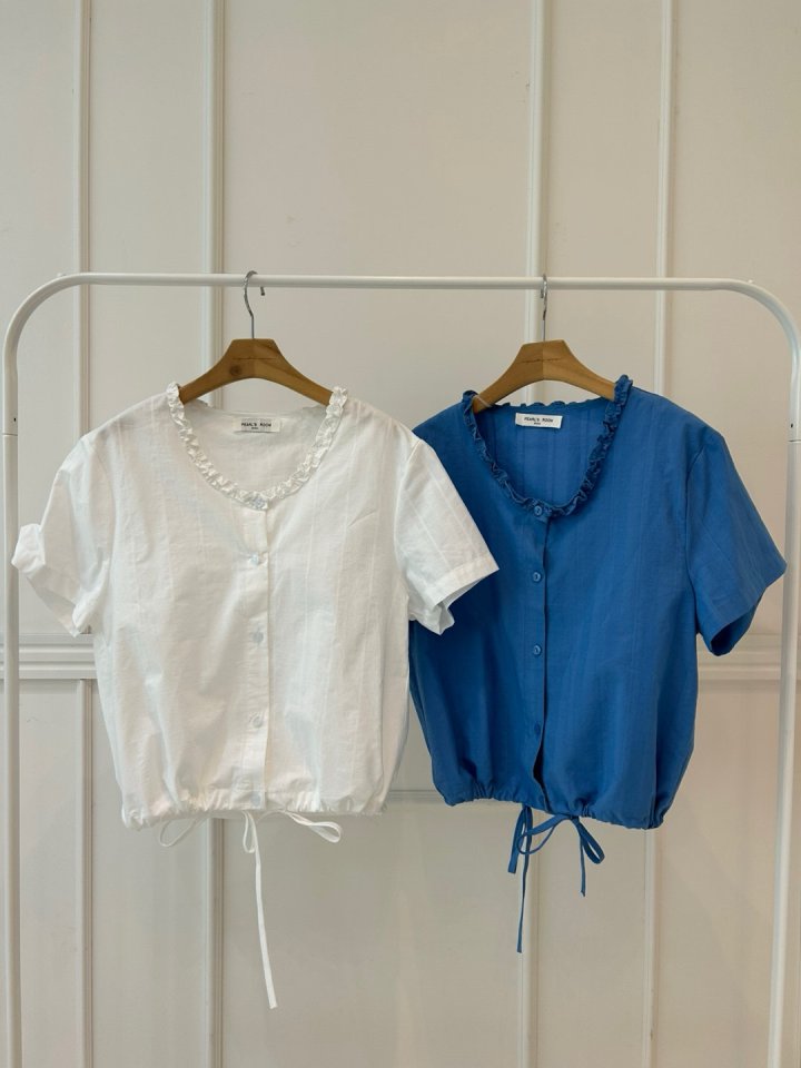 Pearls room - Korean Women Fashion - #restrostyle - Wave Blouse - 11