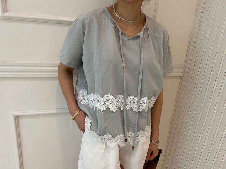 Pearls room - Korean Women Fashion - #thelittlethings - Lace String Blouse