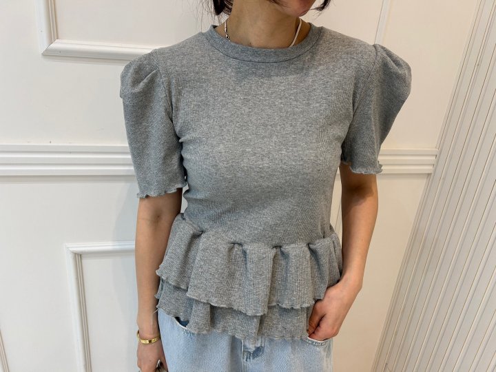 Pearls room - Korean Women Fashion - #vintageinspired - Cancan Rib Tee - 9