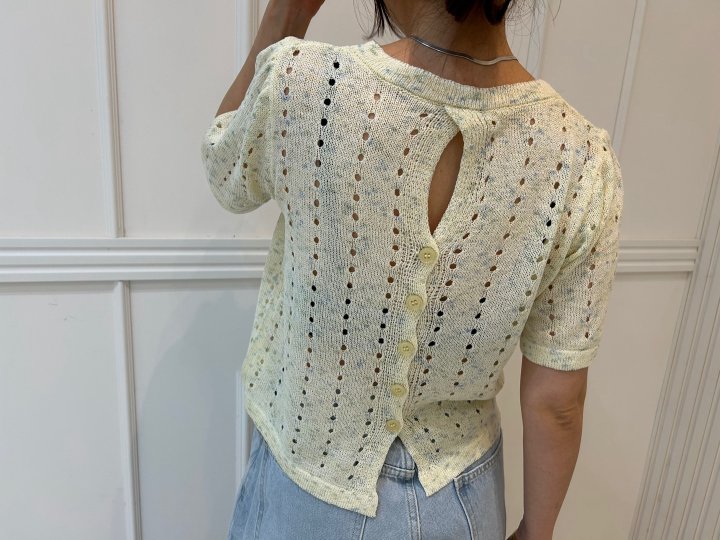 Pearls room - Korean Women Fashion - #womensfashion - Bocasi Back Button Knit Top - 4