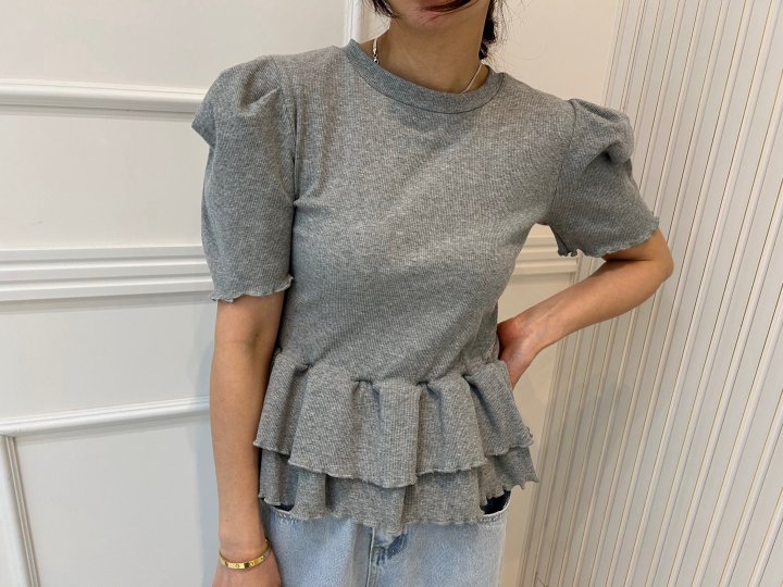 Pearls room - Korean Women Fashion - #vintagekidsstyle - Cancan Rib Tee - 10
