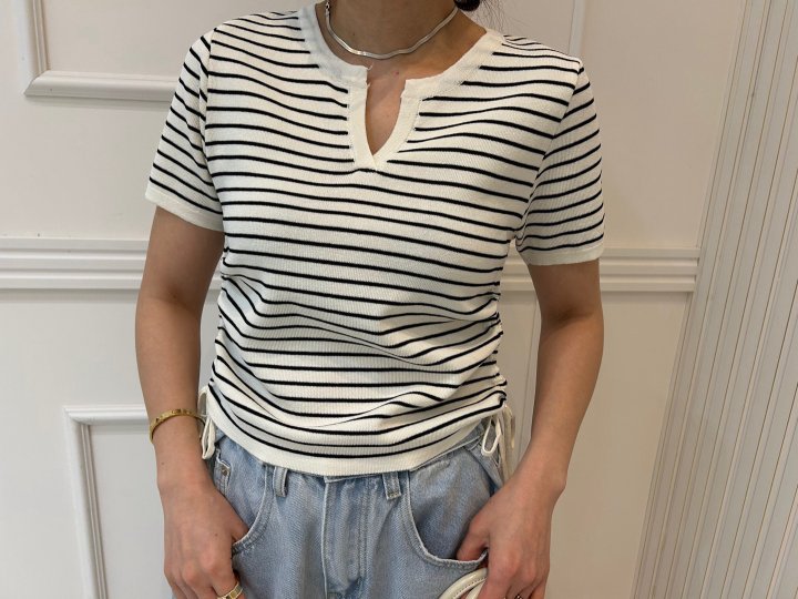 Pearls room - Korean Women Fashion - #vintagekidsstyle - String Knit Top - 7