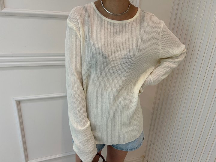 Pearls room - Korean Women Fashion - #vintagekidsstyle - Back Button Knit Top - 2