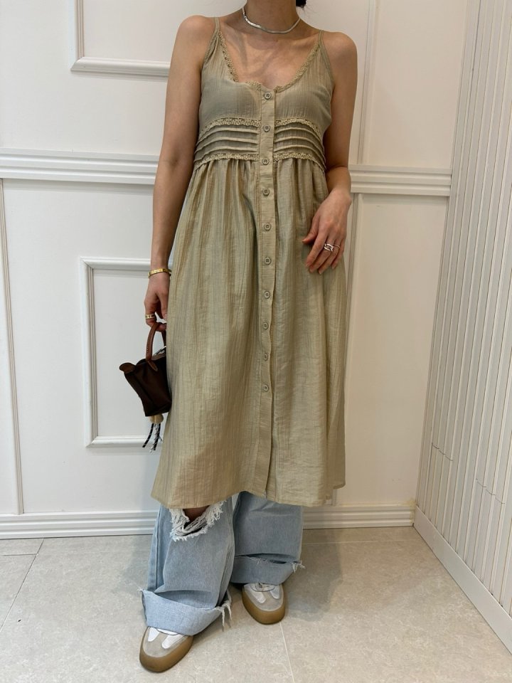 Pearls room - Korean Women Fashion - #womensfashion - Blanc Sleeveless Long One-piece - 7