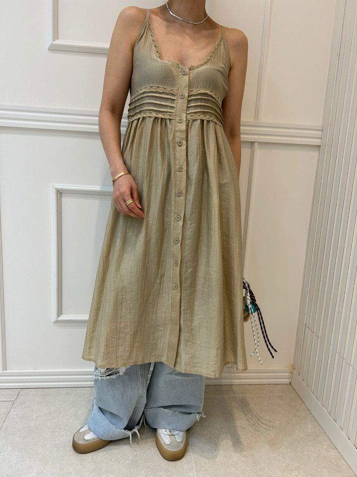 Pearls room - Korean Women Fashion - #womensfashion - Blanc Sleeveless Long One-piece - 9