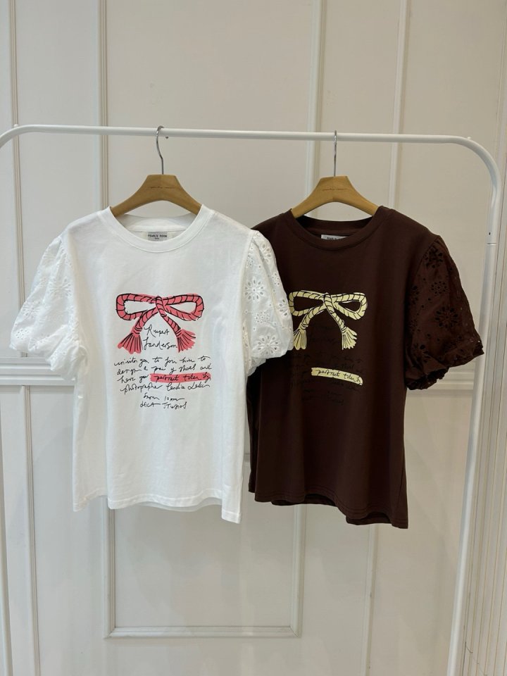 Pearls room - Korean Women Fashion - #womensfashion - Punching Ribbon Tee - 10