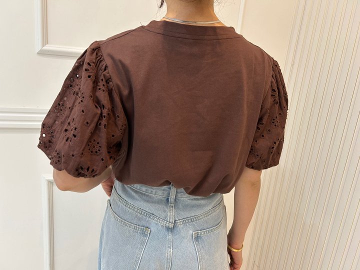 Pearls room - Korean Women Fashion - #momslook - Punching Ribbon Tee - 4