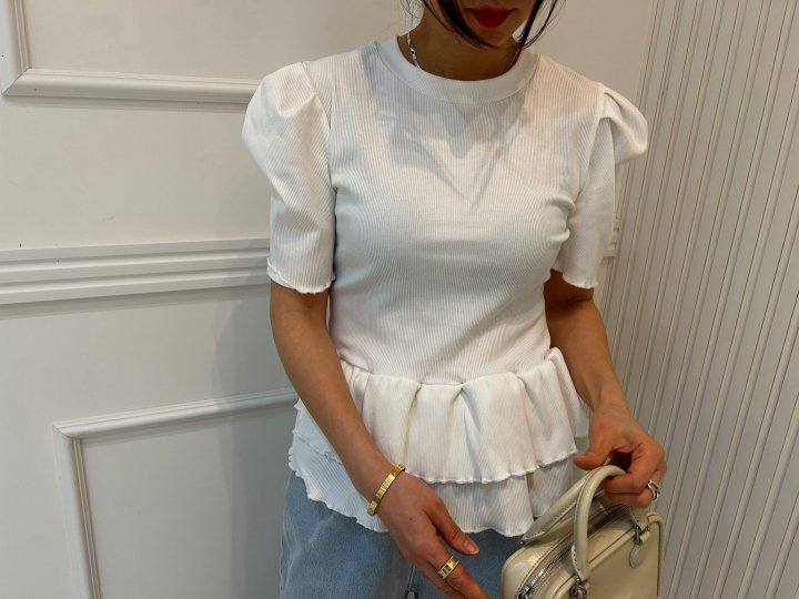 Pearls room - Korean Women Fashion - #womensfashion - Cancan Rib Tee - 2